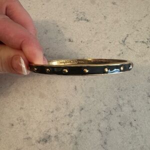 Kate Spade Black Enamel Bangle with Gold Studs